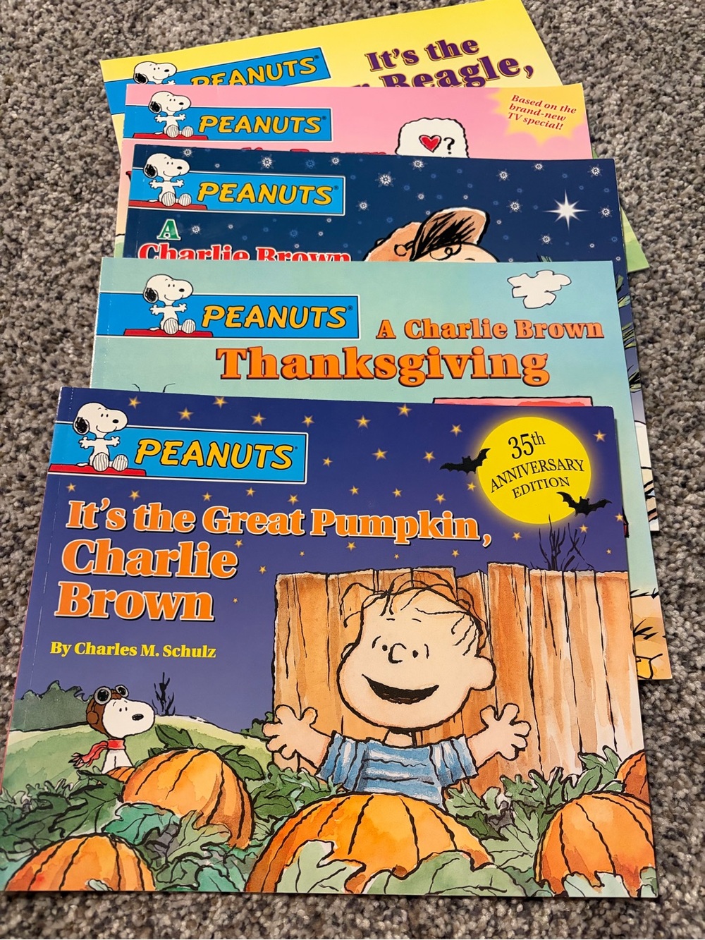 Peanuts Charlie Brown Kids Book Set  of 5 -Blue/Multicolor